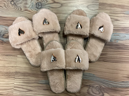 Fluffy Heart Sandals