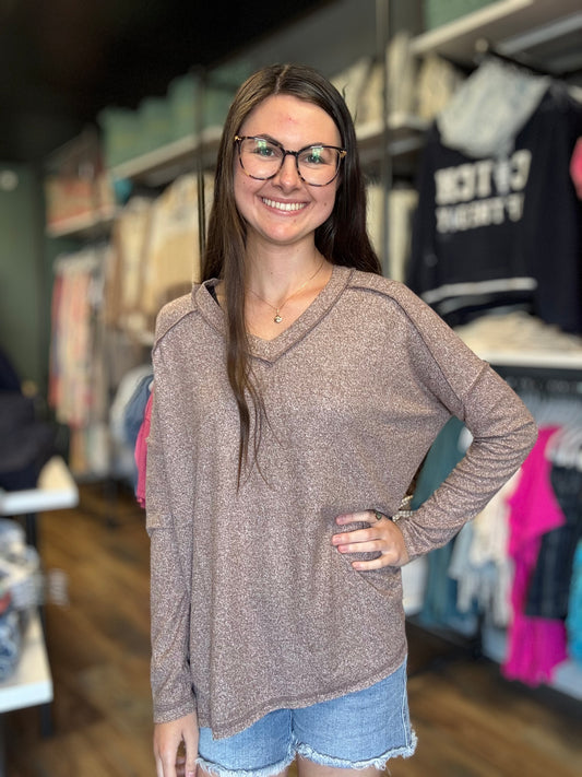 Brown Softy Hacci Long Sleeve