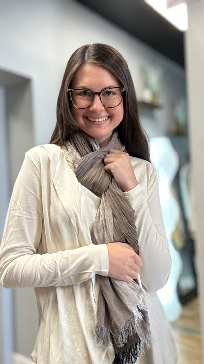Dark Striped Muted Scarf