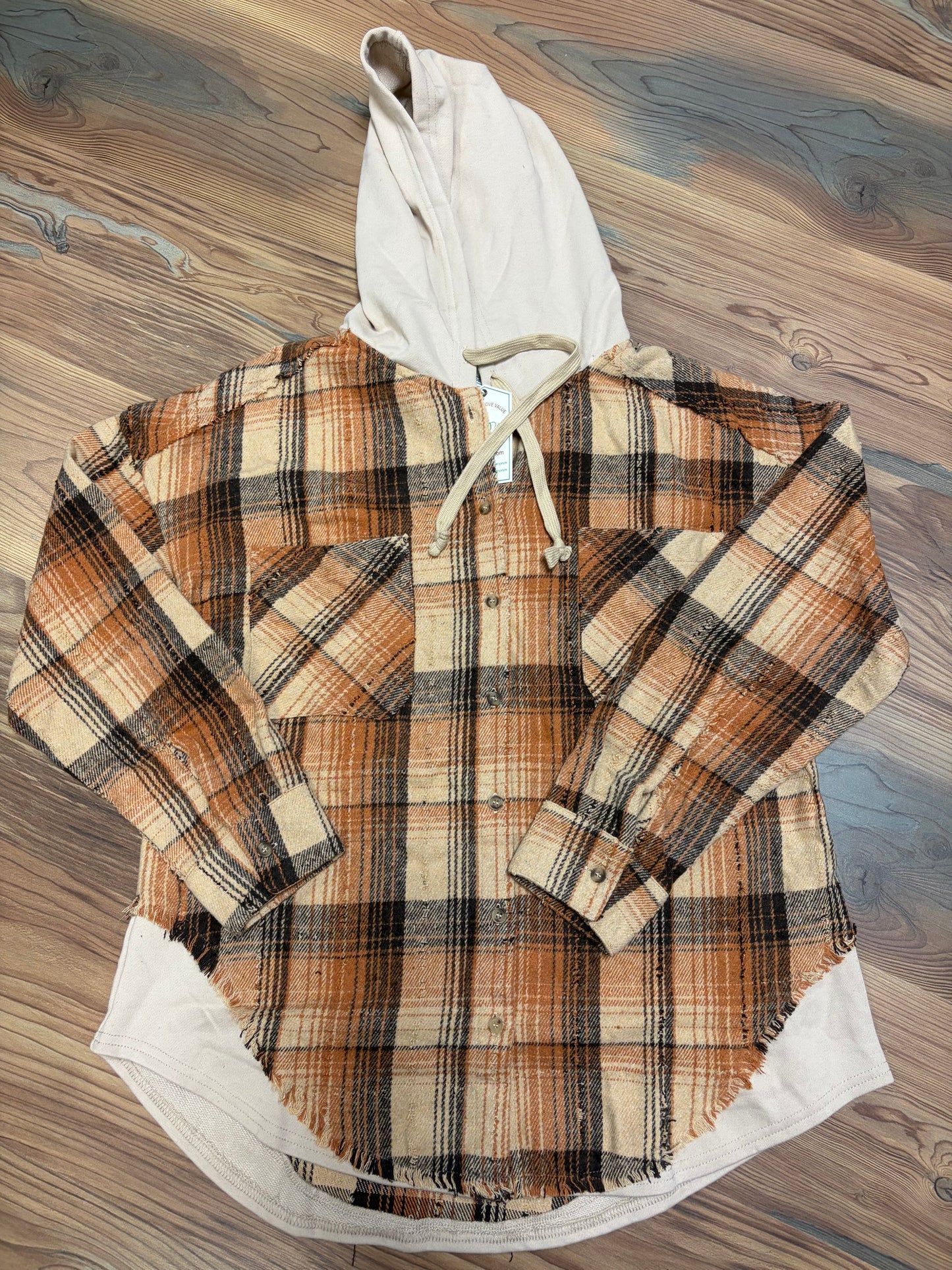Caramel Mix Hooded Flannel
