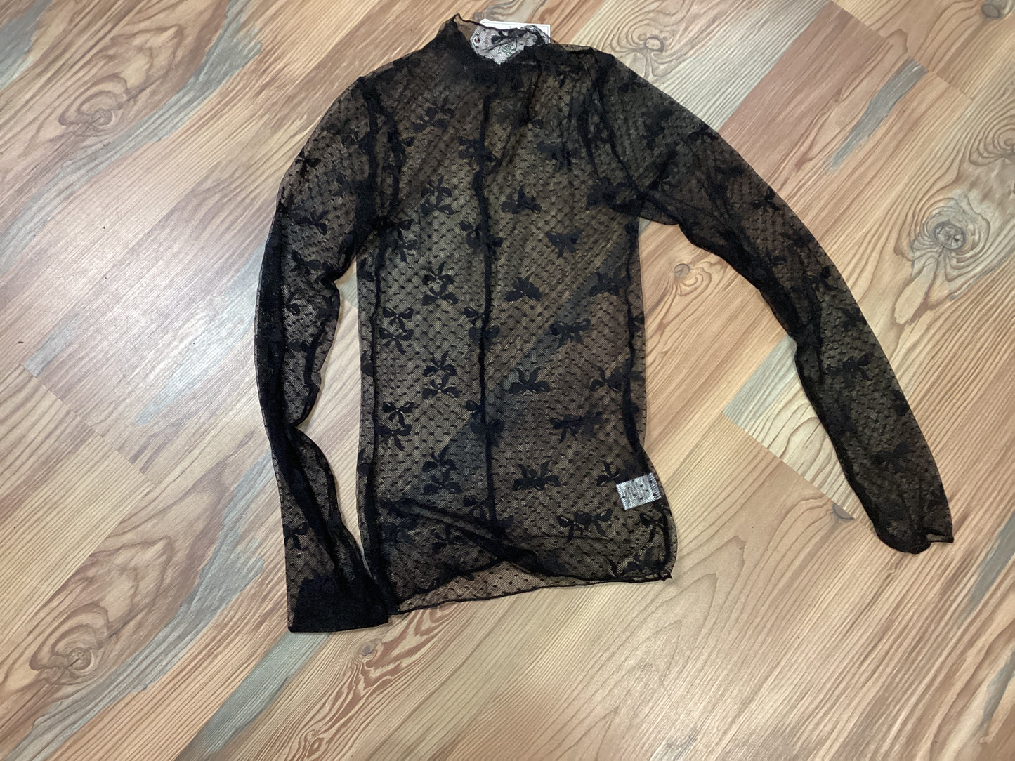 Black Bow Mesh Floral Overlay