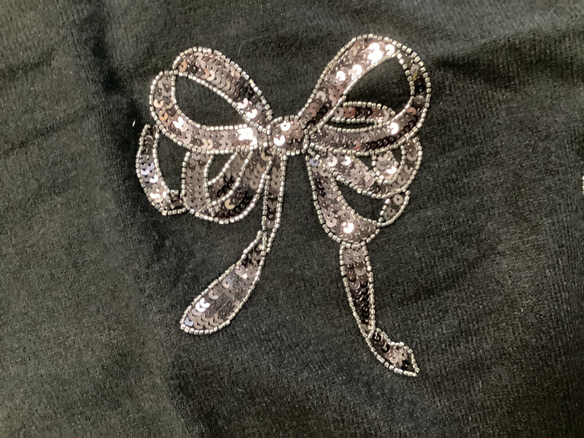 Black Sequin Ribbon Sweater