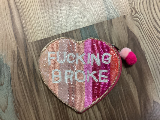 Fucking Broke Seed Bead Coin Purse