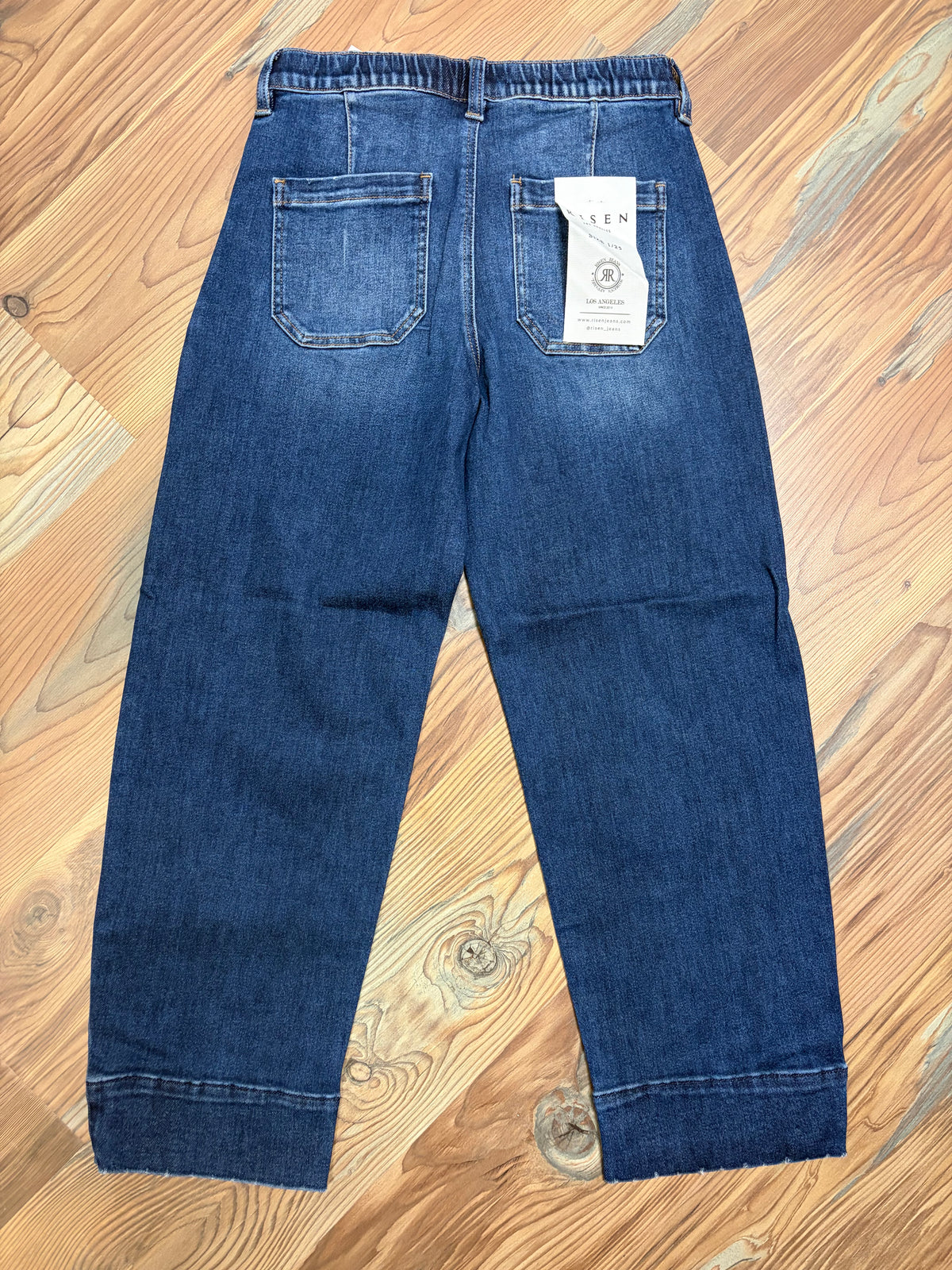 Risen Dark Wash Slouch Crop Barrel