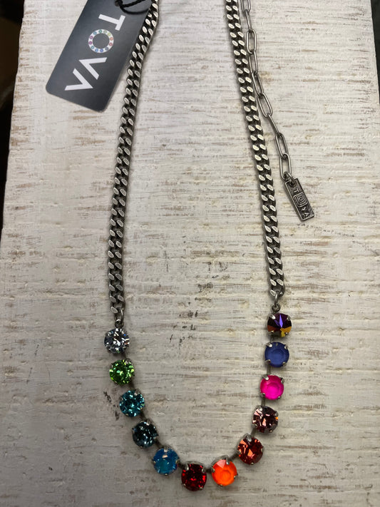 Tova Mini Oakland Necklace Watermelon Rainbow