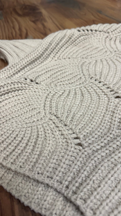 One Size Oatmeal Bat Wing Knit