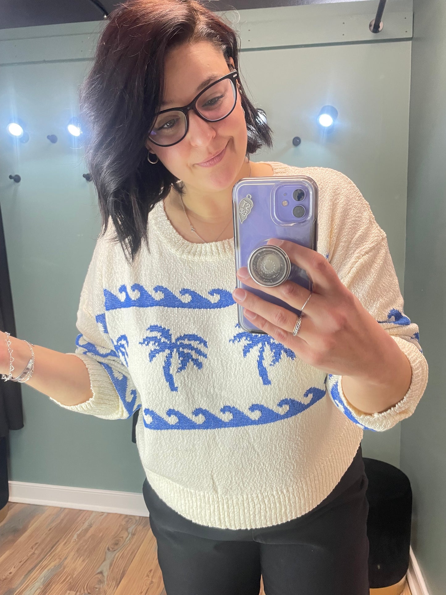 Wave Palm Tree Knit