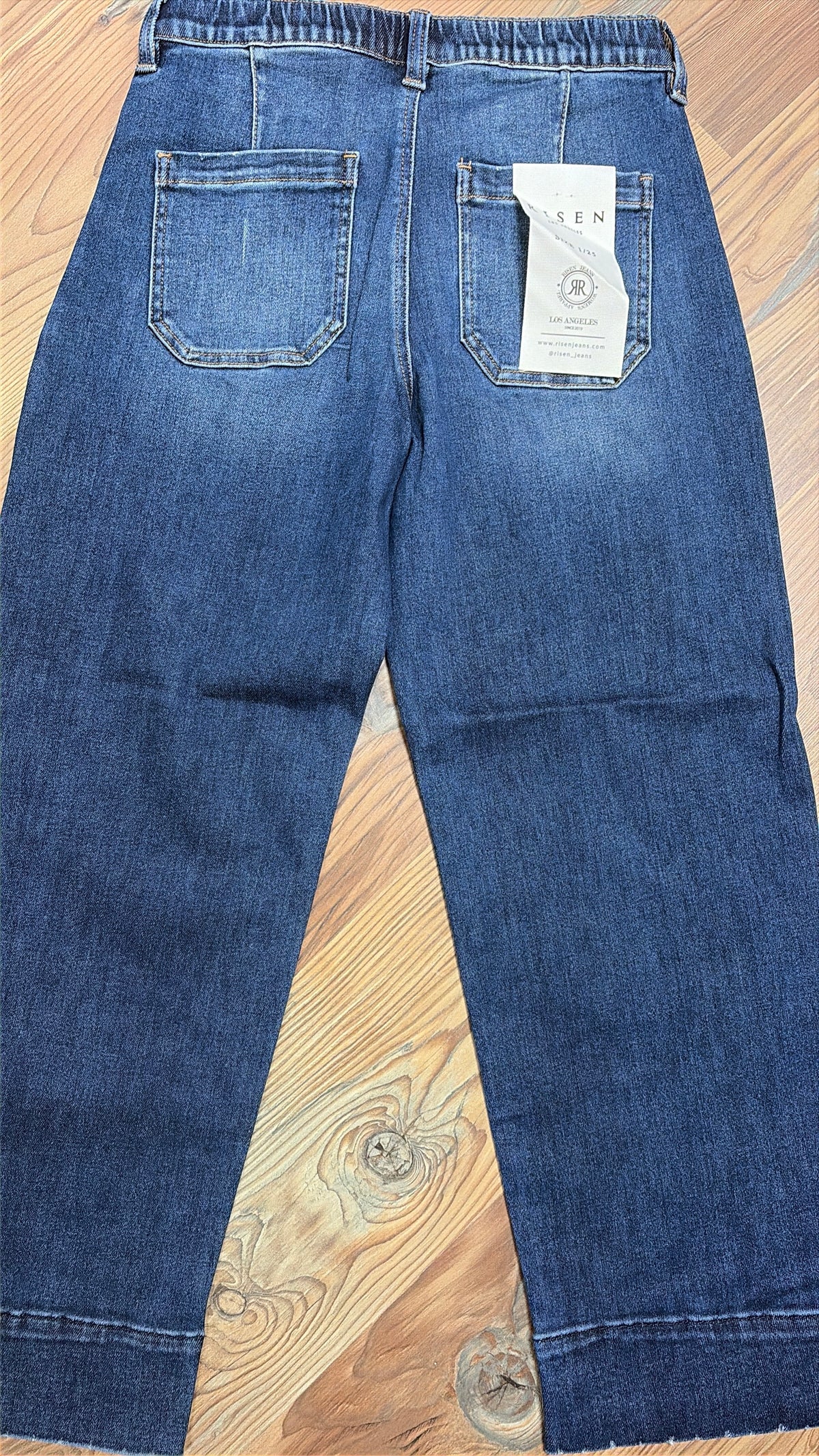 Risen Dark Wash Slouch Crop Barrel