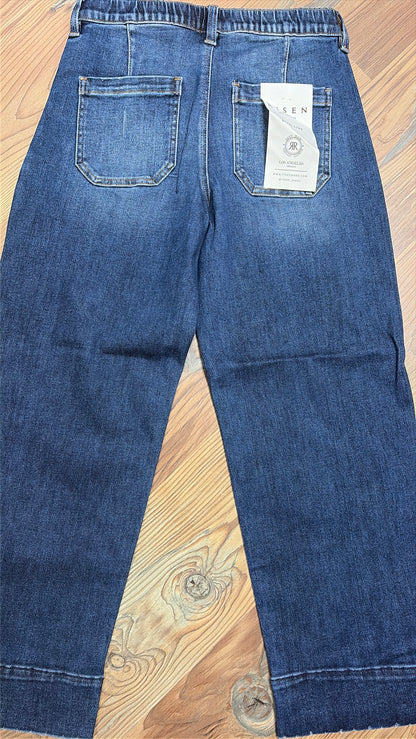 Risen Dark Wash Slouch Crop Barrel