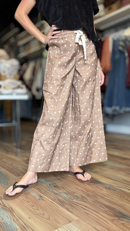 Camel Polka Dot Pants