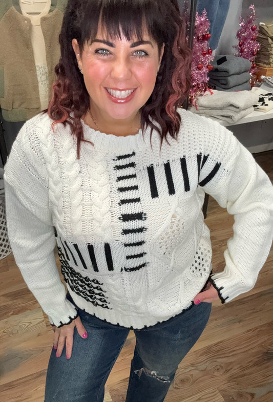 Knit Multi Block Sweater