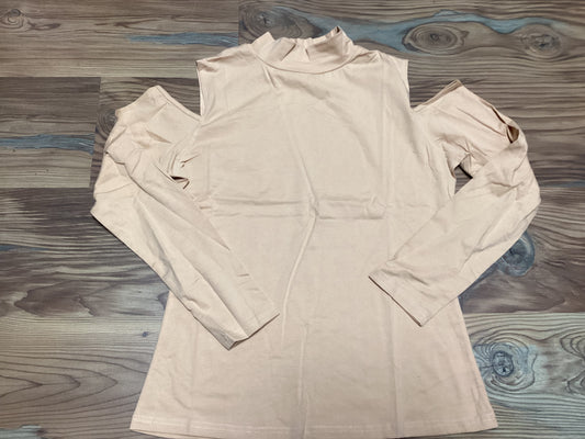 Muted Peach Cold Shoulder Long Sleeve