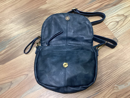 Navy Helene Small Saddle Crossbody