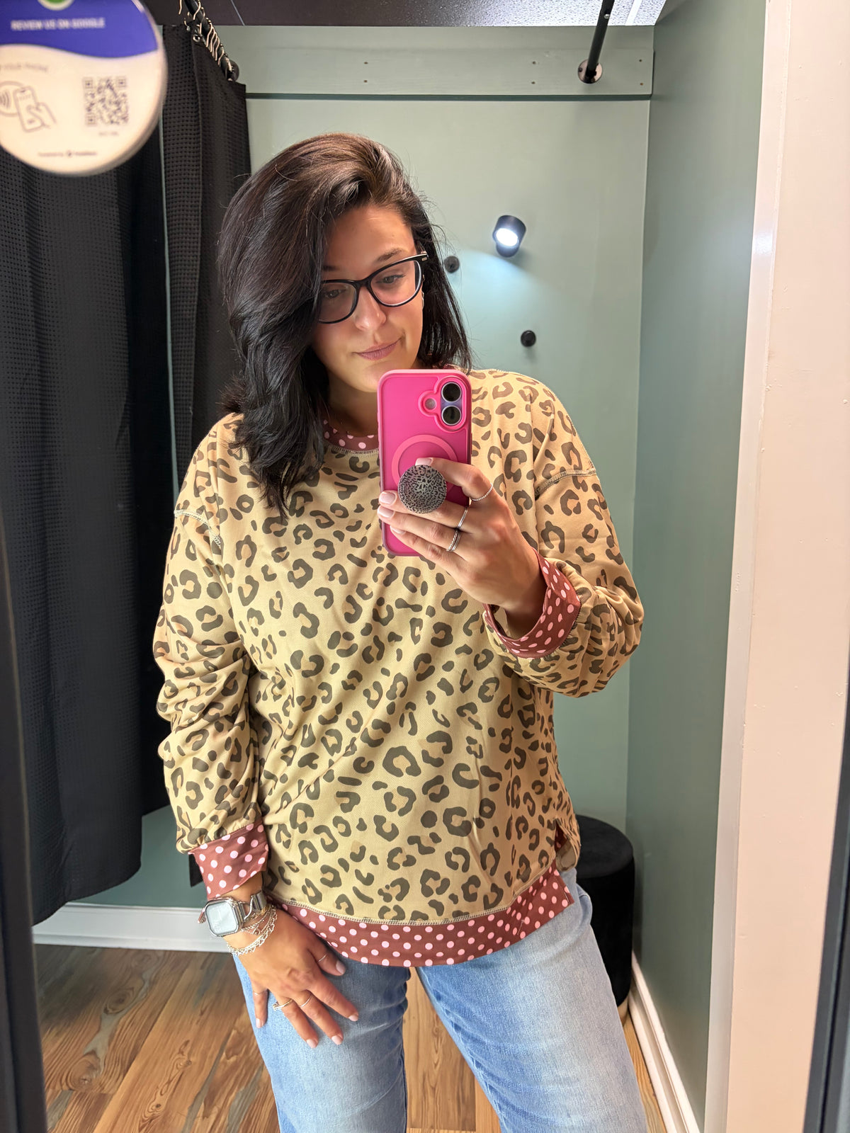 Leopard Polka Dot Long Sleeve
