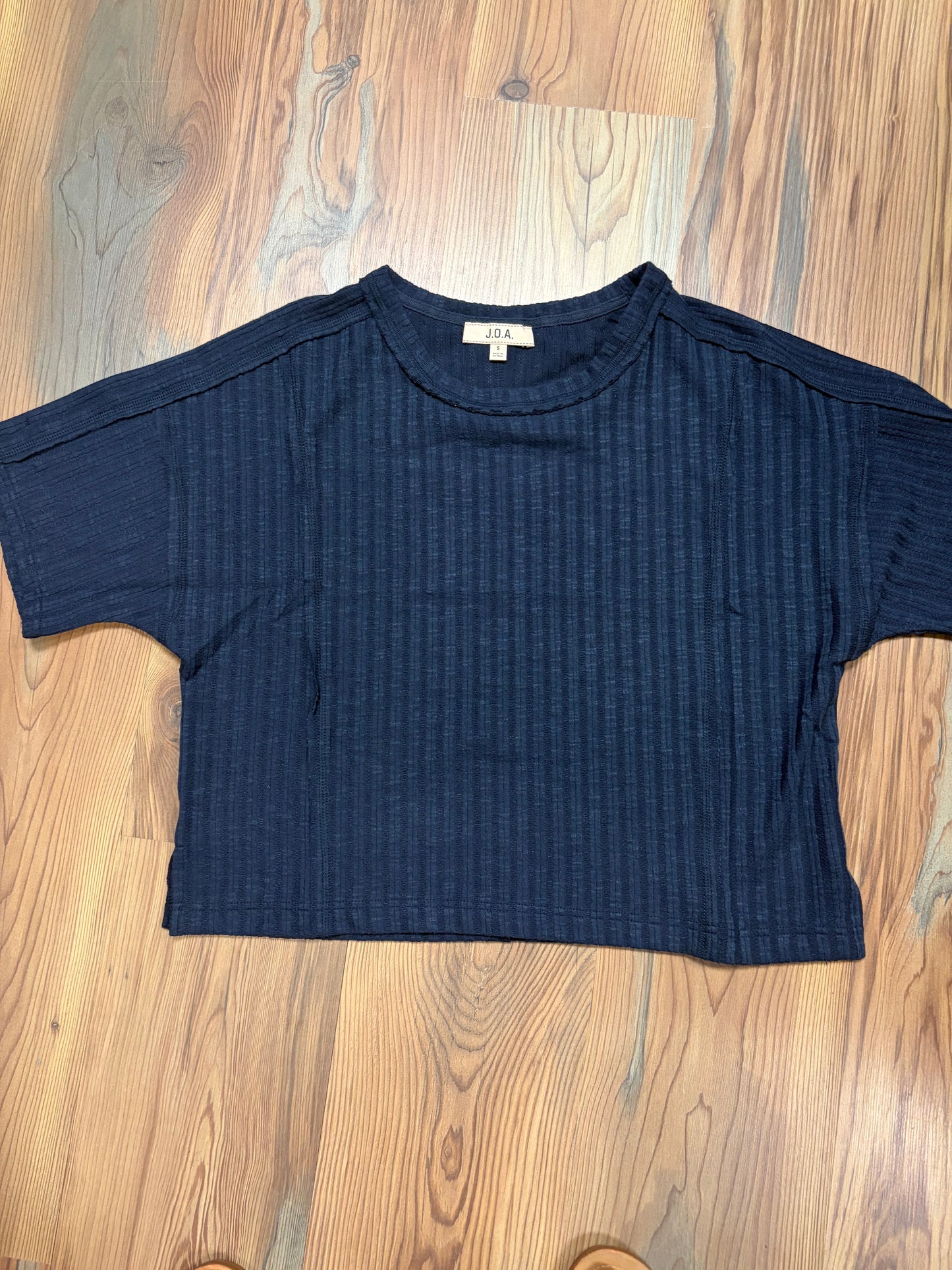 Ribbed Navy Star Top