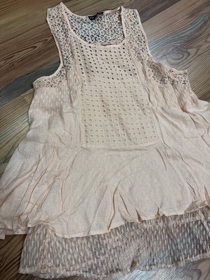 Apricot Lace Peplum Tank Top