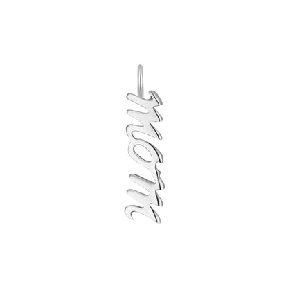 Sterling Silver Mom Script Charm