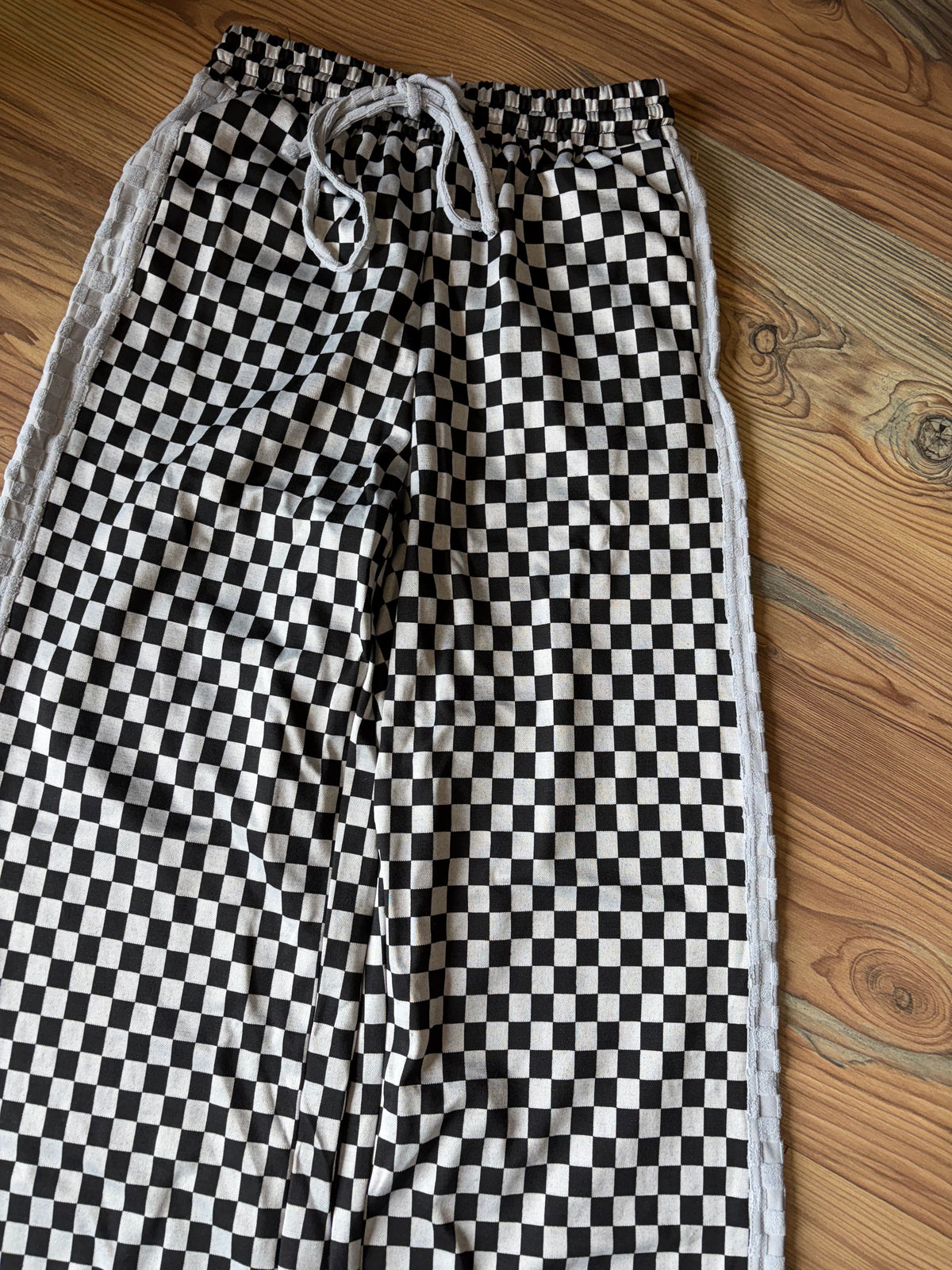 Grey Stripe Checkered Pants