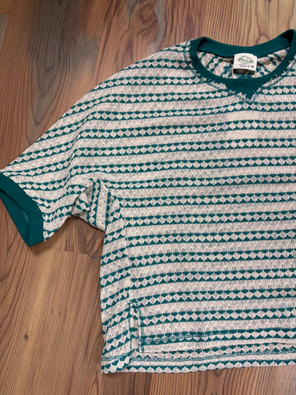 Teal Cream Geo Knit