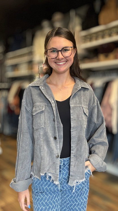 Raw Crop Charcoal Jacket