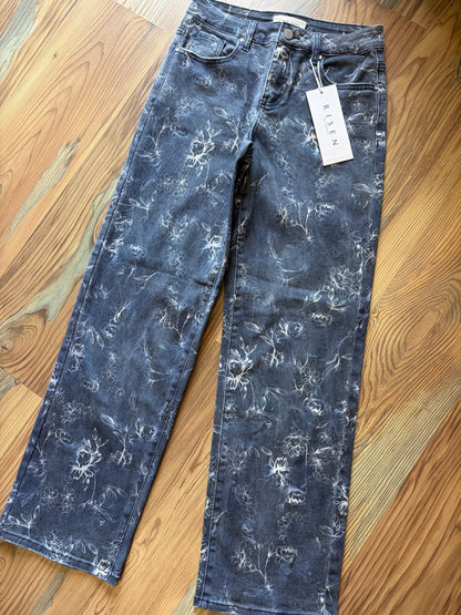 Risen Slouch Floral Jeans