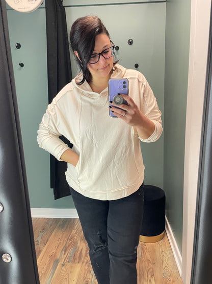 Cream Seam Out Hoodie