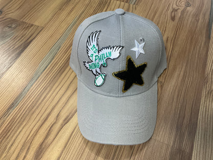 Grey Custom Football Hat