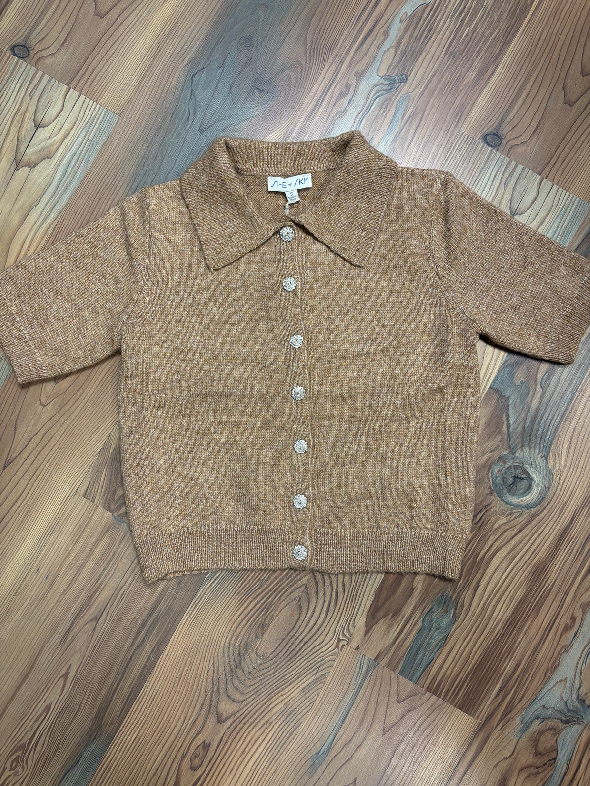 Brown Stone Short Sleeve Cardi