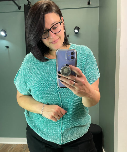 Teal Knit  Shirt