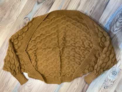 One Size Mustard Textured Cropped Cardi