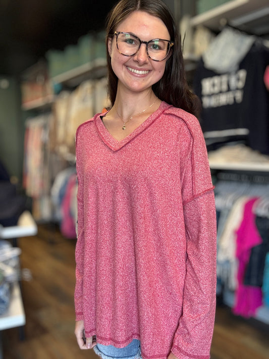 Red Softy Hacci Long Sleeve