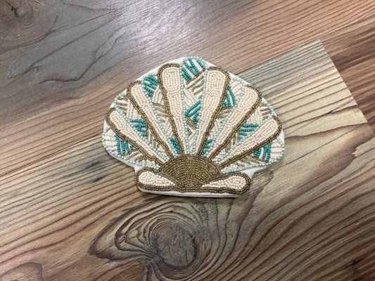 Shell Seed Bead Coin Purse