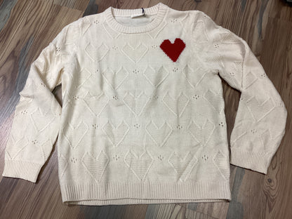 Single Red Heart Sweater