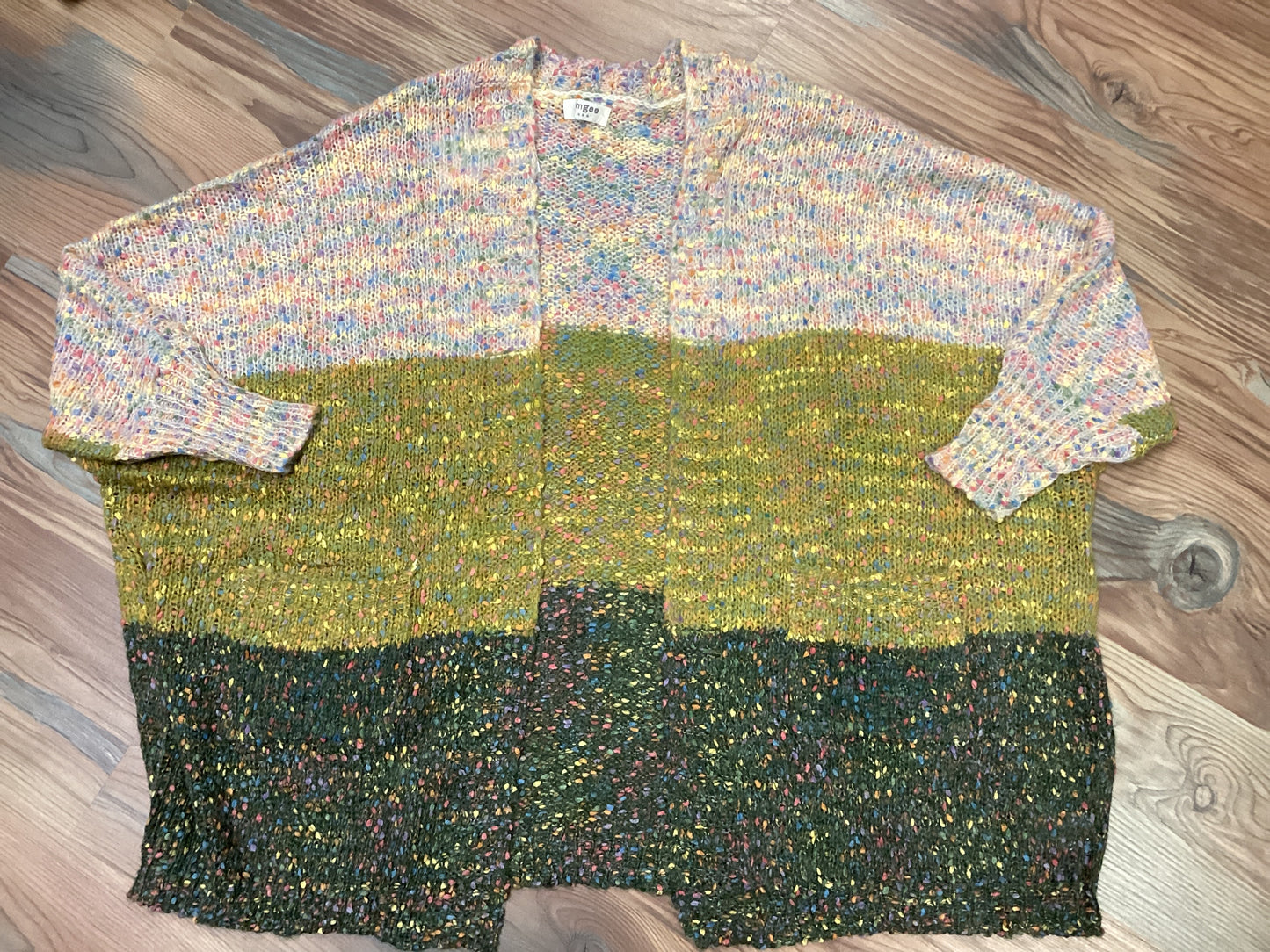 Gradient Green Popcorn Cardigan