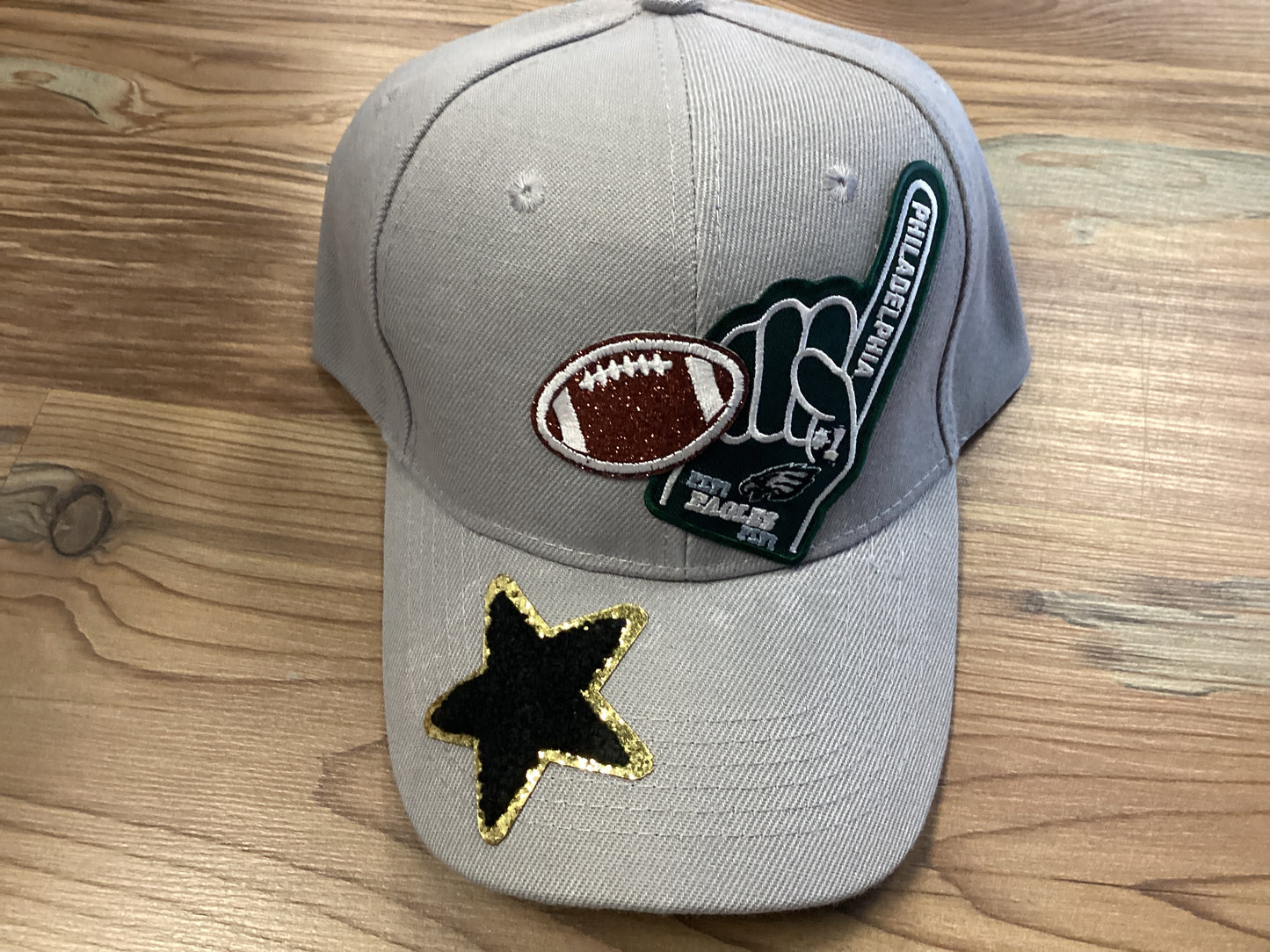 Grey Custom Football Hat
