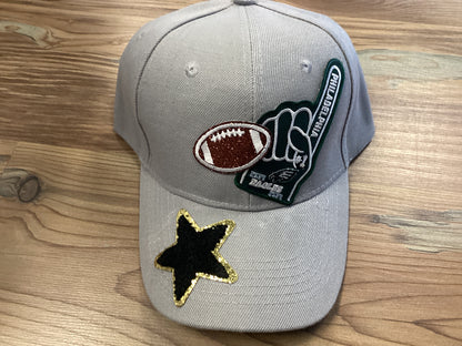 Grey Custom Football Hat
