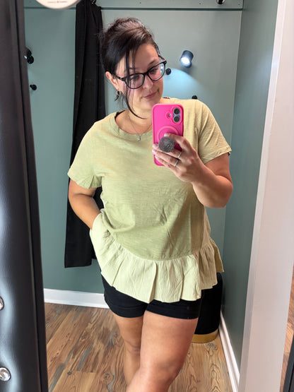 Sage T Shirt Gauze Top