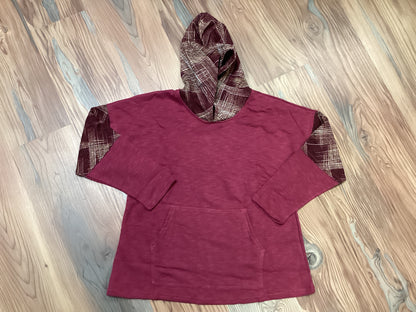 Burgundy Patchwork Hoodie