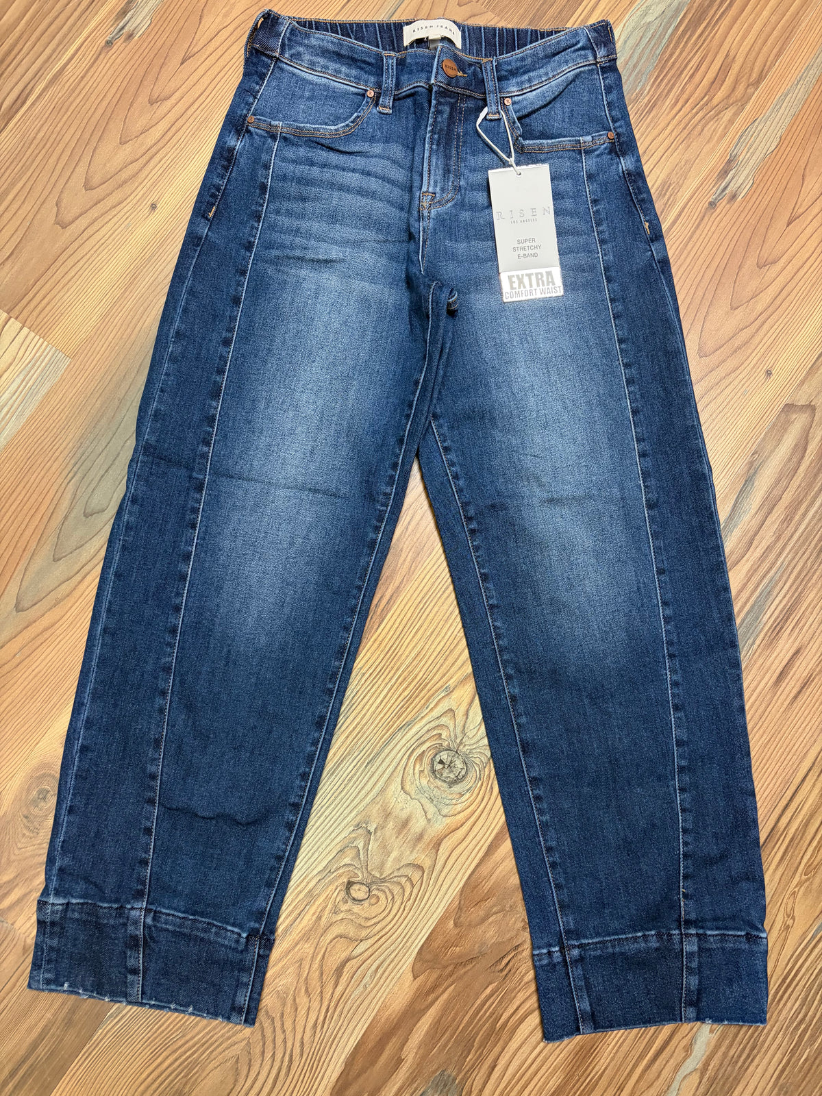 Risen Dark Wash Slouch Crop Barrel
