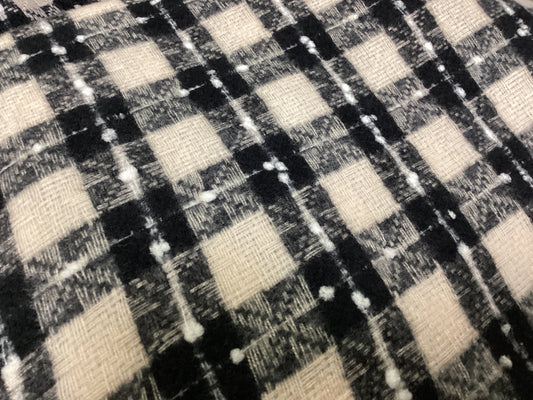 Black Cream Plaid Infinity Scarf