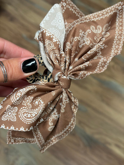 Brown Bandana Claw Clip