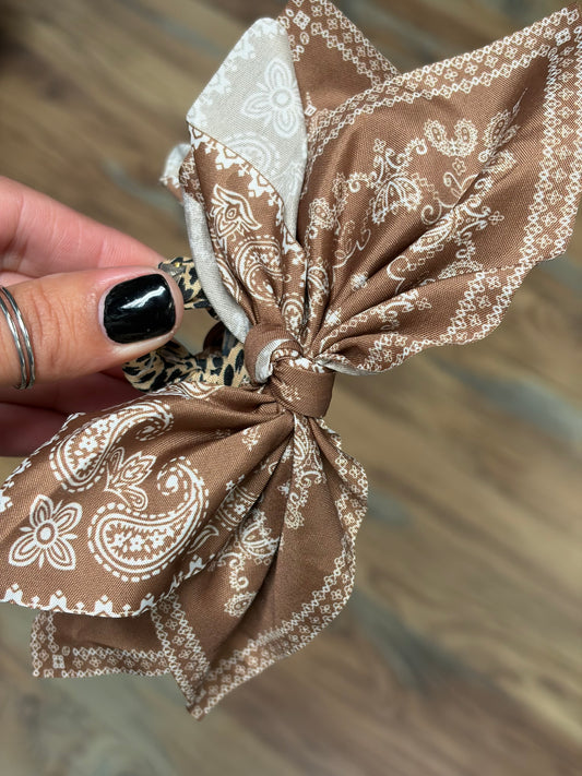Brown Bandana Claw Clip