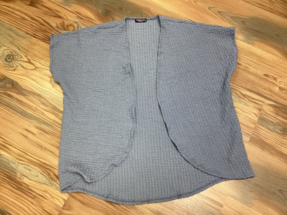 Blue Crinkle Open Cardi