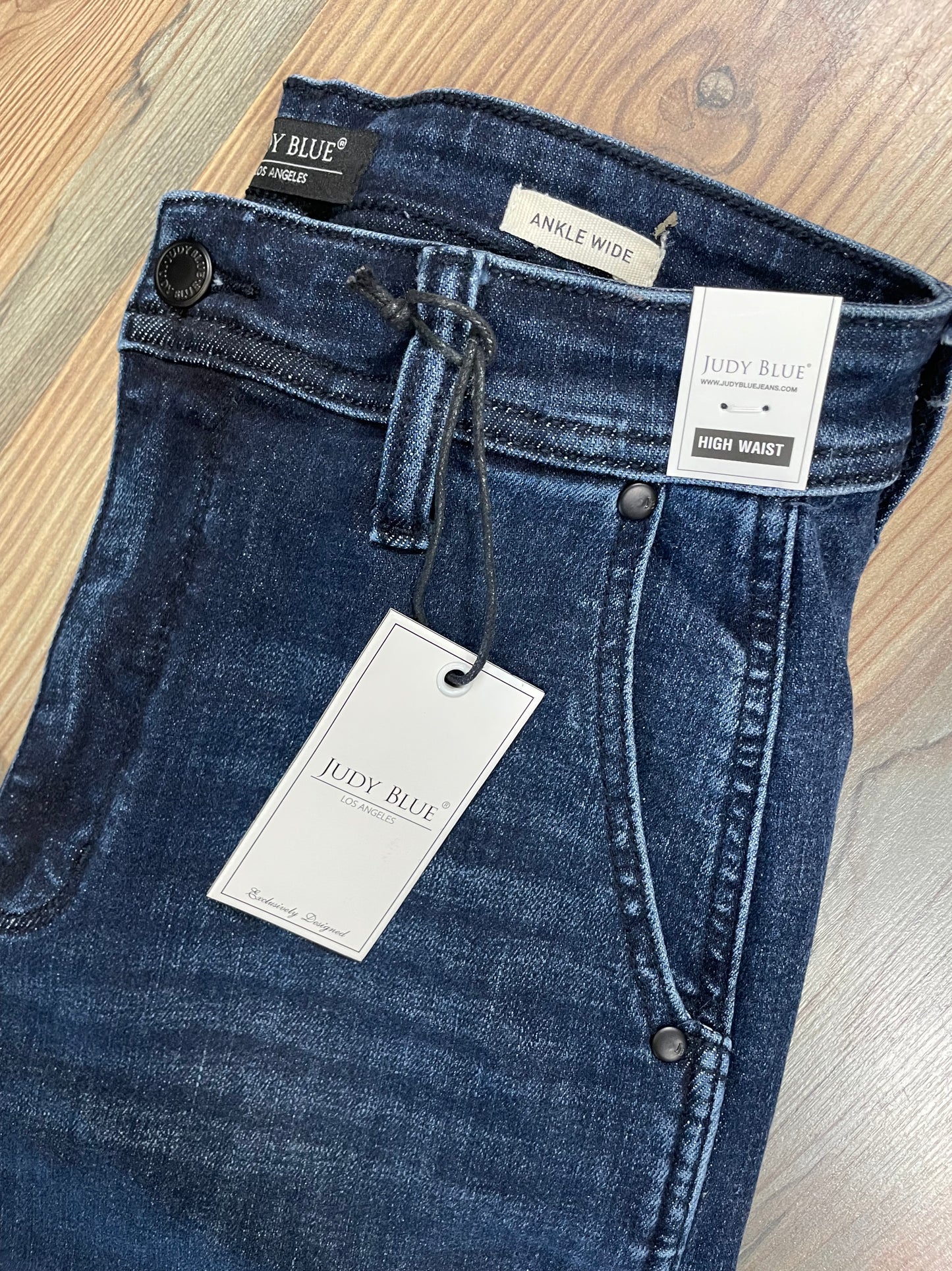 Judy Blue Dark High Waist Wide Ankle Trouser