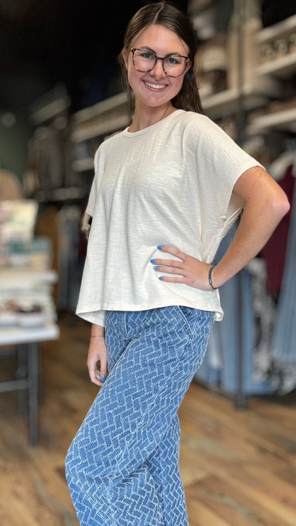 Beige Cotton Slub