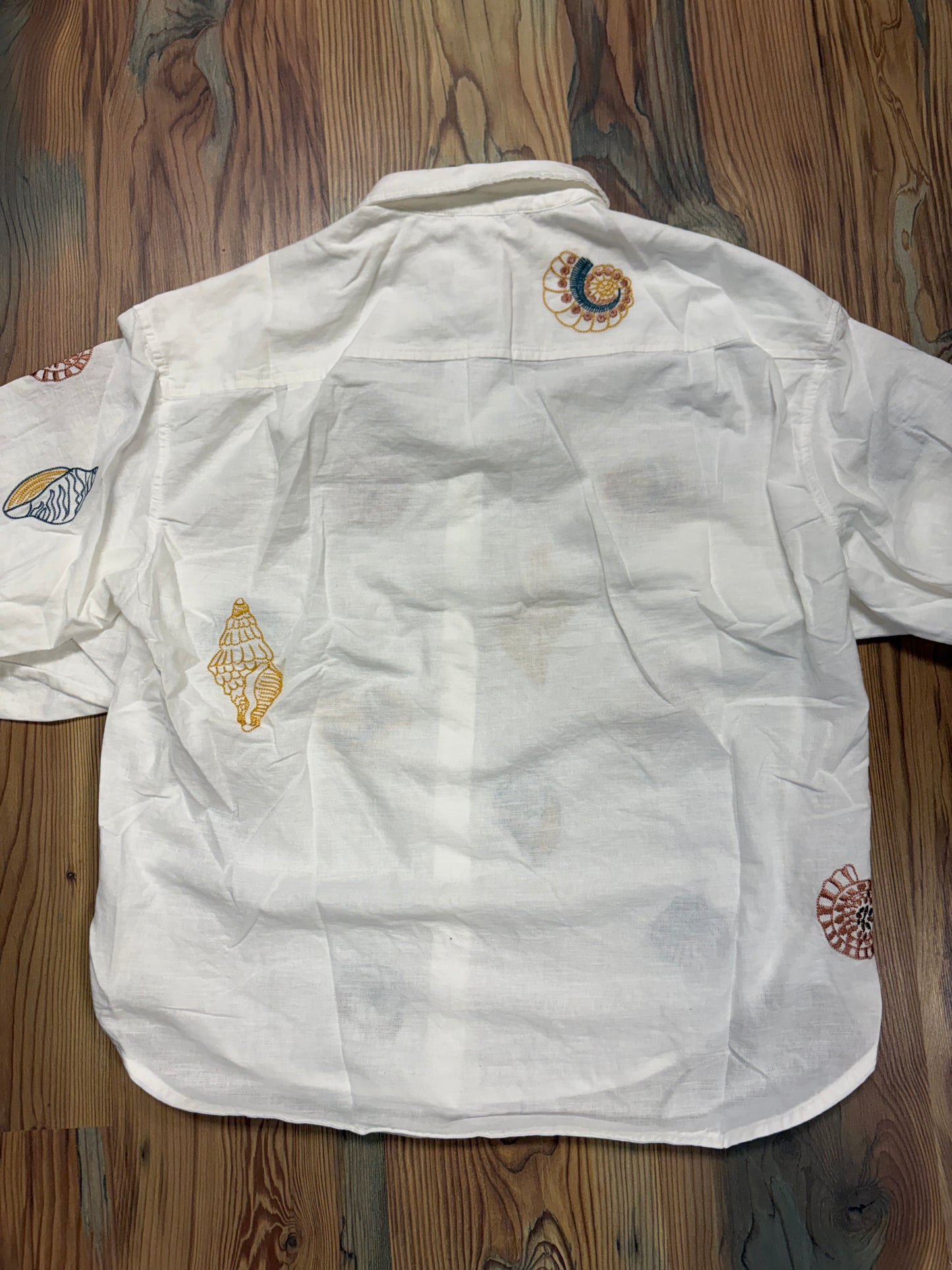 Seashell Embroidered Button Down