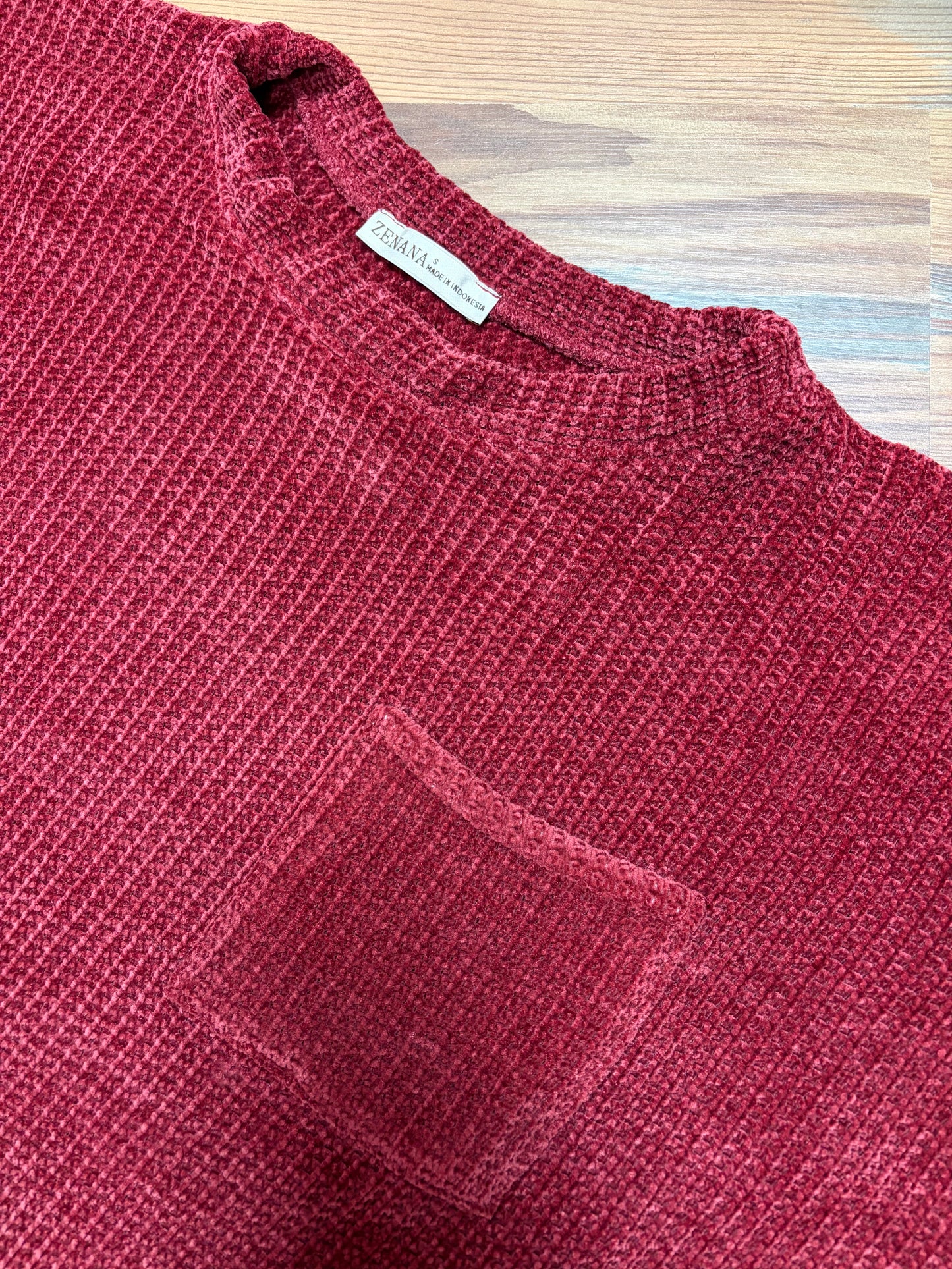 Cabernet Chenille Waffle Top