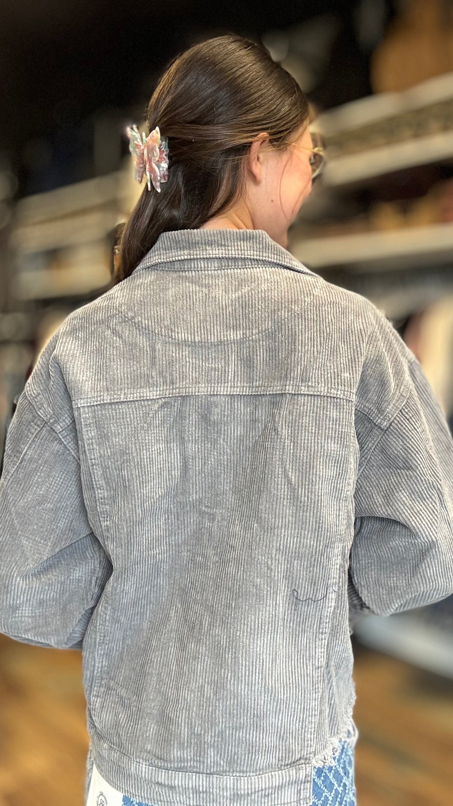 Raw Crop Charcoal Jacket