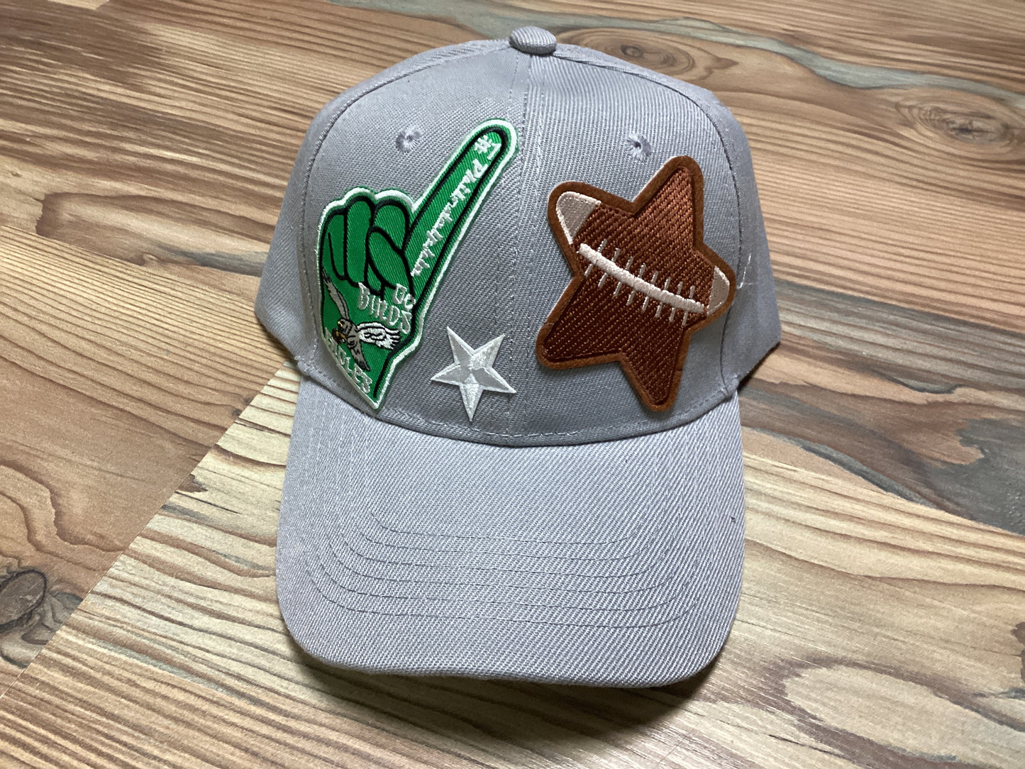 Grey Custom Football Hat