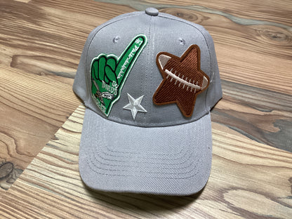 Grey Custom Football Hat